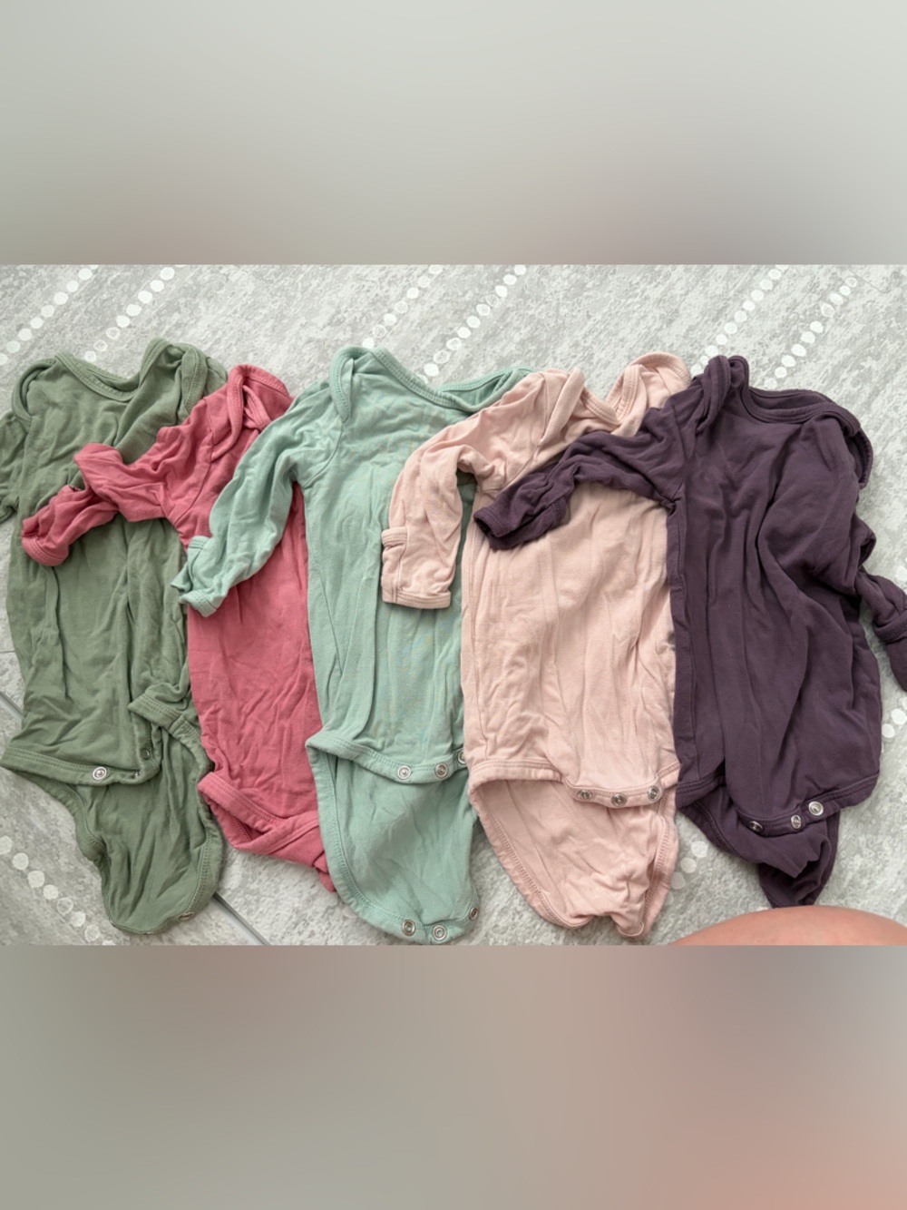 Baby Girls Long Sleeve Ribbed Bodysuit - Pink, Sage, Mauve, Green, Cream, Purple